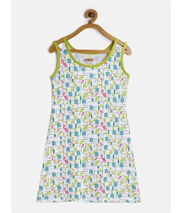 Sinimini 100% Cotton A-line For Girls ( Pack of 1 , Lime Green )