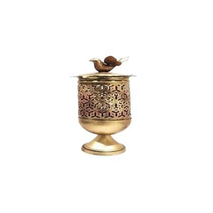 Iron Glass Shaped Bird Tealight Holder Small  126A