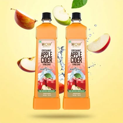 WOW Organic Apple Cider Vinegar For Improved Gut Health - 750 ml