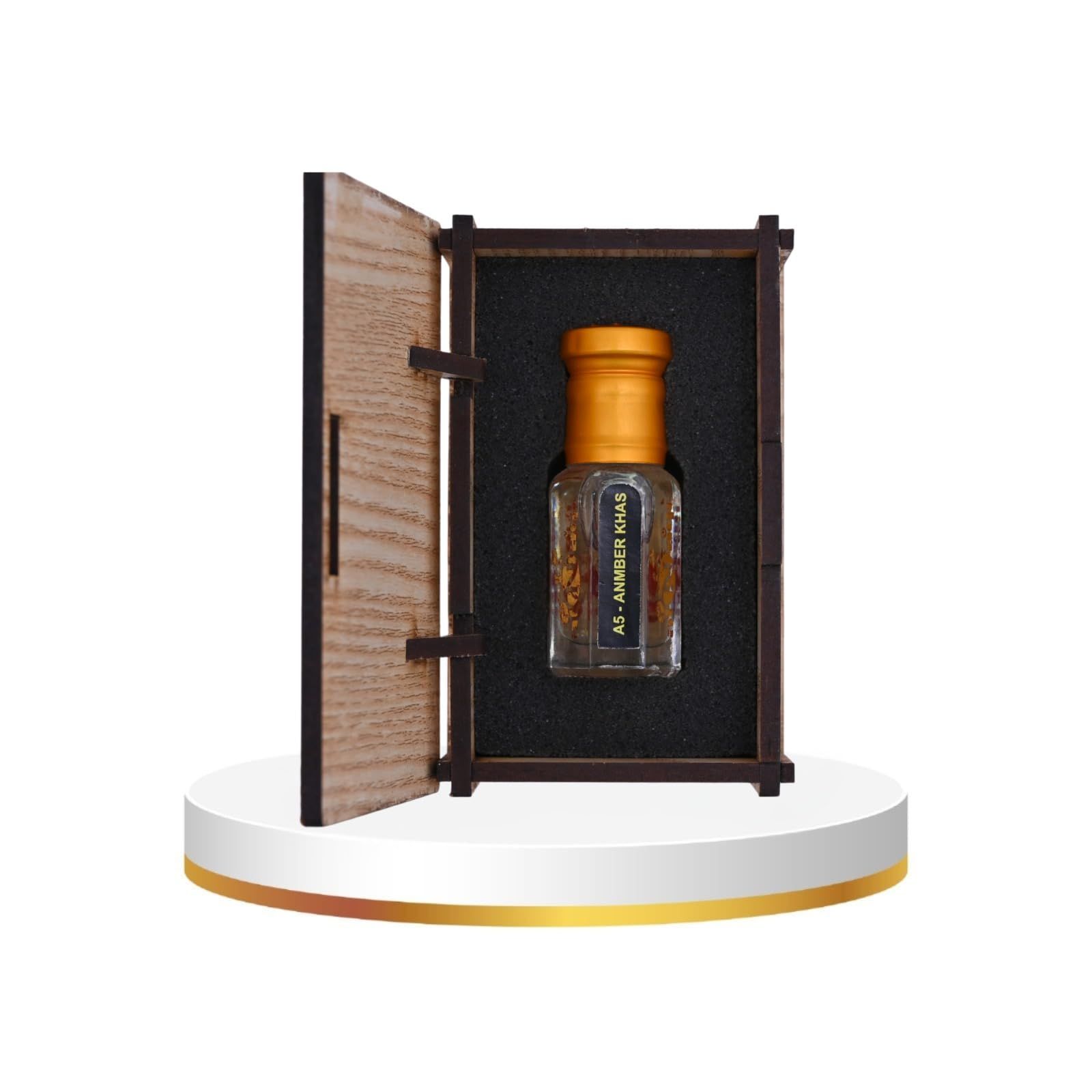 alnaqi fragrances Amber Khas Attar | Perfume Oil | Alcohol-Free, Long-Lasting Concentrated Roll-On with Warm Amber, Resinous & Woody Notes — Premium Unisex Attar for Everyday Elegance
