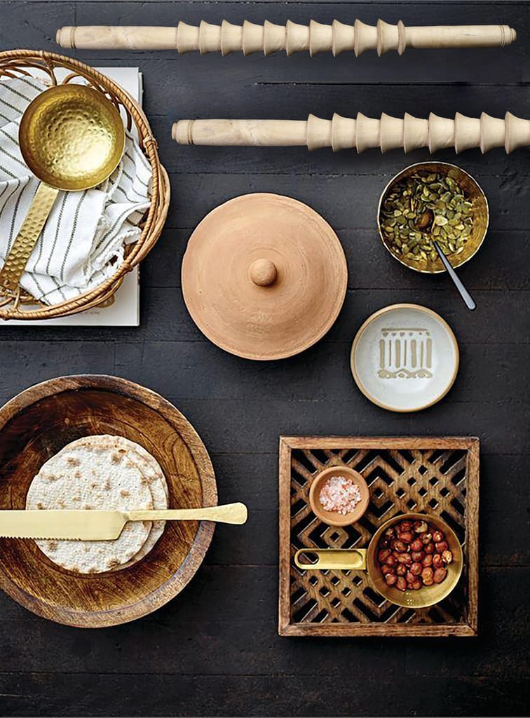 Grooved Wooden Rolling Pin