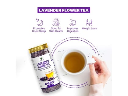 Organic Lavender Flower Tea from Sun Dried Flowers For Stress Relief 30gm