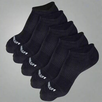 Heelium Bamboo Zero Socks for Men - 5 Pairs-Black | Black | Black | Black | Black / UK 4-8