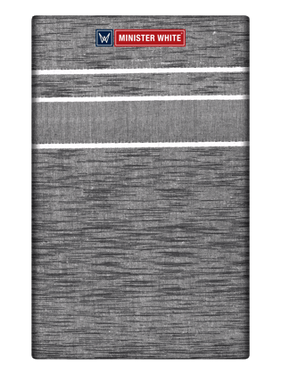Mens Cotton Grey Colour Single Layered Dhoti with White Broder - Saagaram-2 Mtr