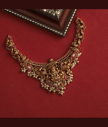 ROFARWORD Gold Brass Necklace Set ( Pack of 1 )