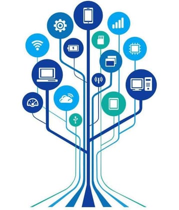 Asmi Collection Technology Tree Wall Sticker for Office Sticker ( 90 x 60 cms )