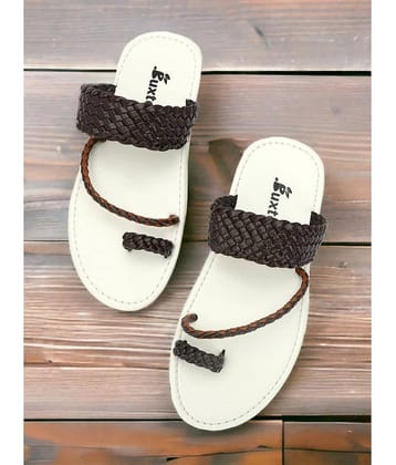 LYO EAGER Brown Men's Leather Slipper