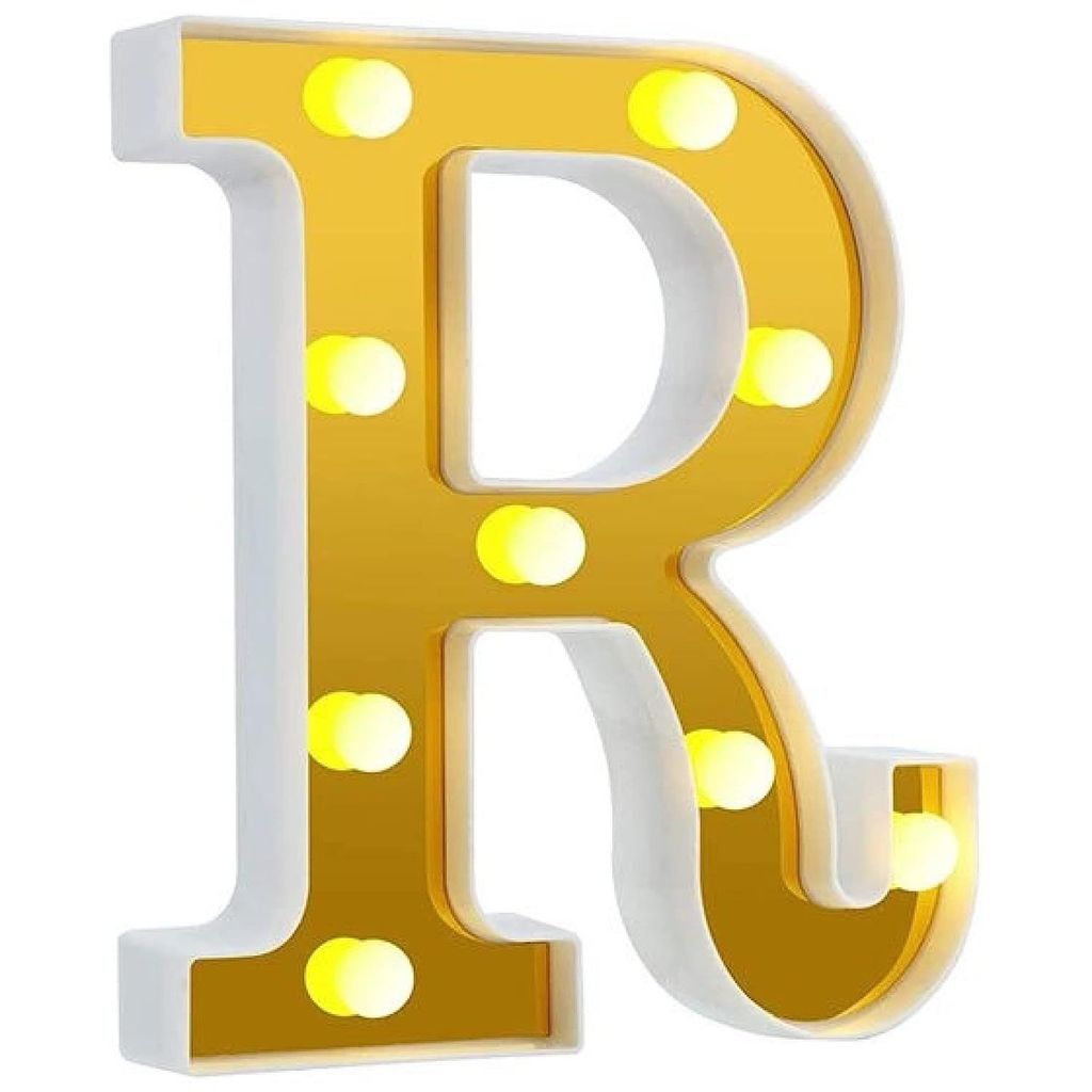 LED Golden Marquee Alphabet R-1PC - Party and Festive Needs | Buy online on ZillyBuy