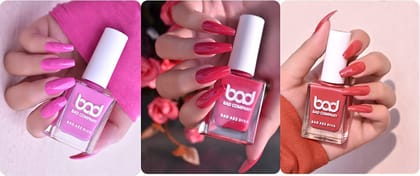 BAD COMPANY No Toxin Nail Lacquer|Nail Polish Combo (10Ml Each X 3)|Creme Finish Long Wear, Quick Dry, Chip Resistant Nail Paint Combo BAD COMPANY No Toxin Nail Lacquer|Nail Polish Combo (10Ml Each X 3)|Creme Finish Long Wear, Quick Dry, Chip Resistant N BAD COMPANY No Toxin Nail Lacquer|Nail Polish Combo (10Ml Each X 3)|Creme Finish Long Wear, Quick Dry, Chip Resistant Nail Paint Combo BAD COMPANY No Toxin Nail Lacquer|Nail Polish Combo (10Ml Each X 3)|Creme Finish Long Wear, Quick Dry, Chip Resistant N