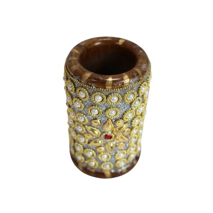 Stone Pen Stand 4" Off White Pearl