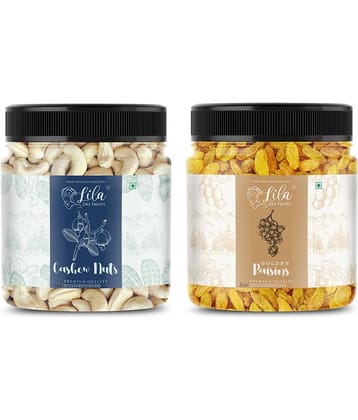 Lila Dry Fruits Cashew (500gm) & Green Raisin(500gm) Combo | Kaju Kishmish Combo