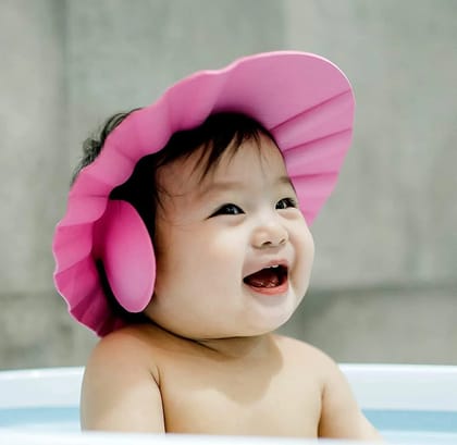 Baby Adjustable Safe Bathing Shower Cap (Pack of 2) Random color