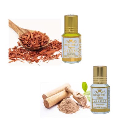 Menjewell Pack of The Refreshing Sandal wood 5ml & The Chandan-E-Khaas 5ml