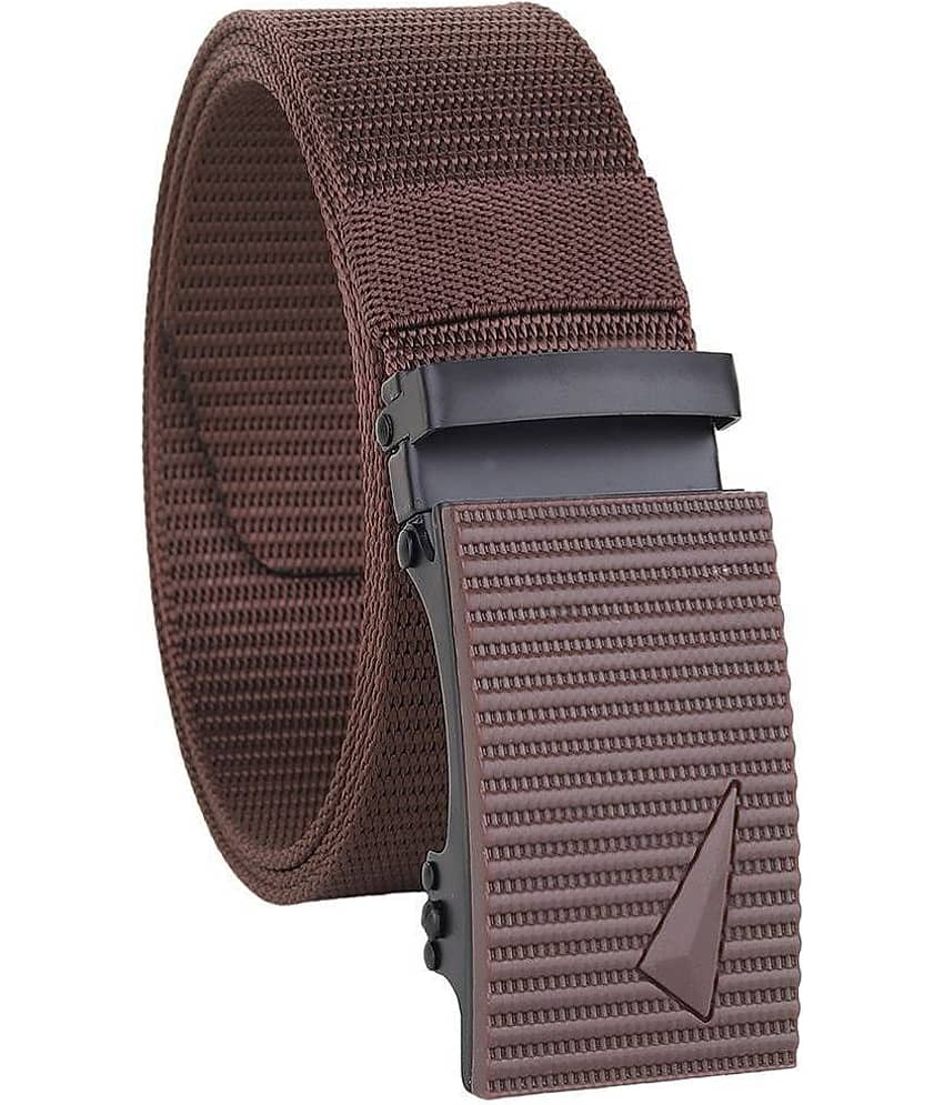 Clock21 - Brown Canvas Men's Casual Belt ( Pack of 1 )
