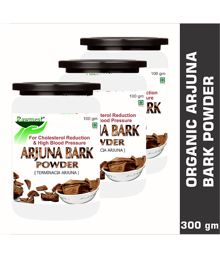 Rawmest 100% Pure Organic Arjuna Bark Powder 100 Gm Pack of 3