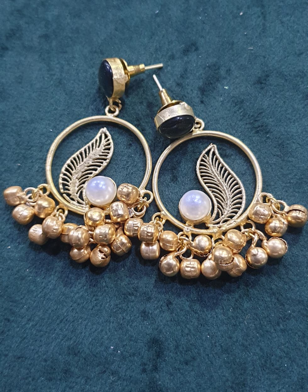 Silver Replica Jhumkas Brassbase with Handwork..