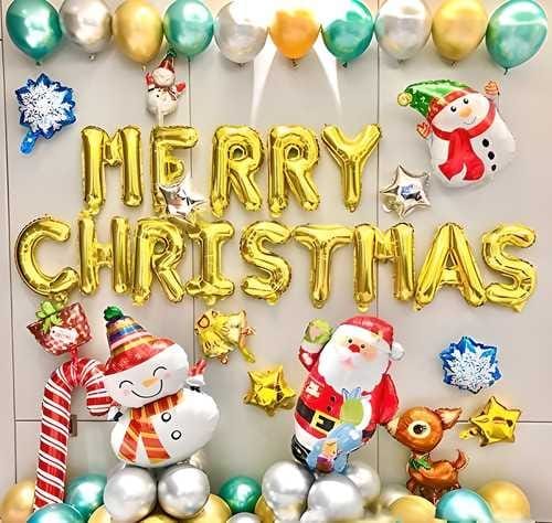 Combo of Merry Christmas Gold Letter Balloon (Pack of 1) - Party and Festive Needs | Buy online on ZillyBuy