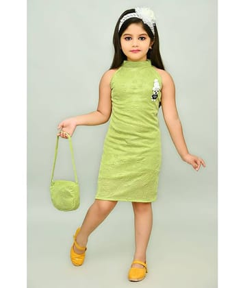 JCT DRESSES Crepe A-line Dress For Girls ( Pack of 1 , Light Green )