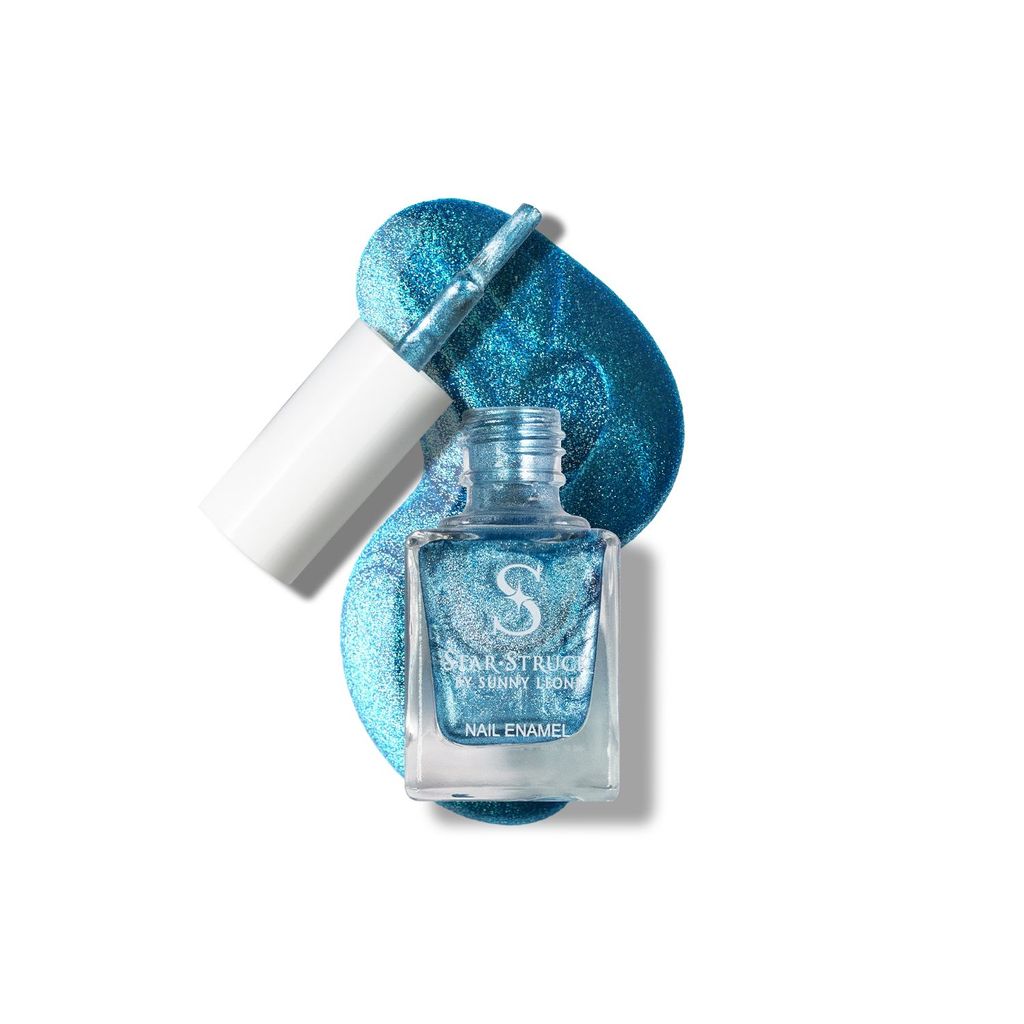 StarStruck by Sunny Leone - Mistic Blue - Shimmer Nail Polish | Sparkling Finish & Smooth Application | Vegan & Cruelty-Free