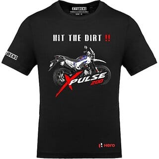 Fastbend Mens Black Printed Cotton Blend Round Neck T-Shirt