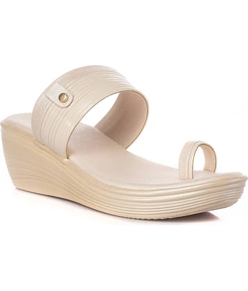KHADIM Beige Women's Slip On Heels