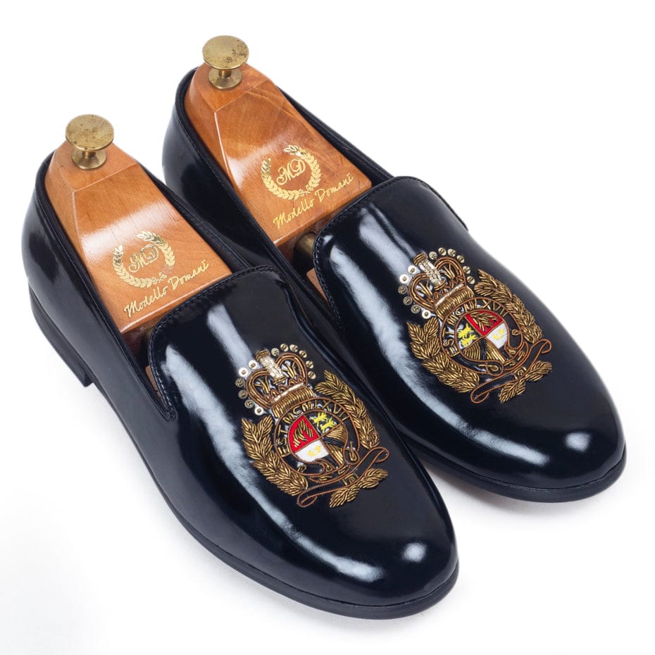 The Regal Crest Leather Slipons (Patent Black)-EU 44 / UK 10 / Patent Black