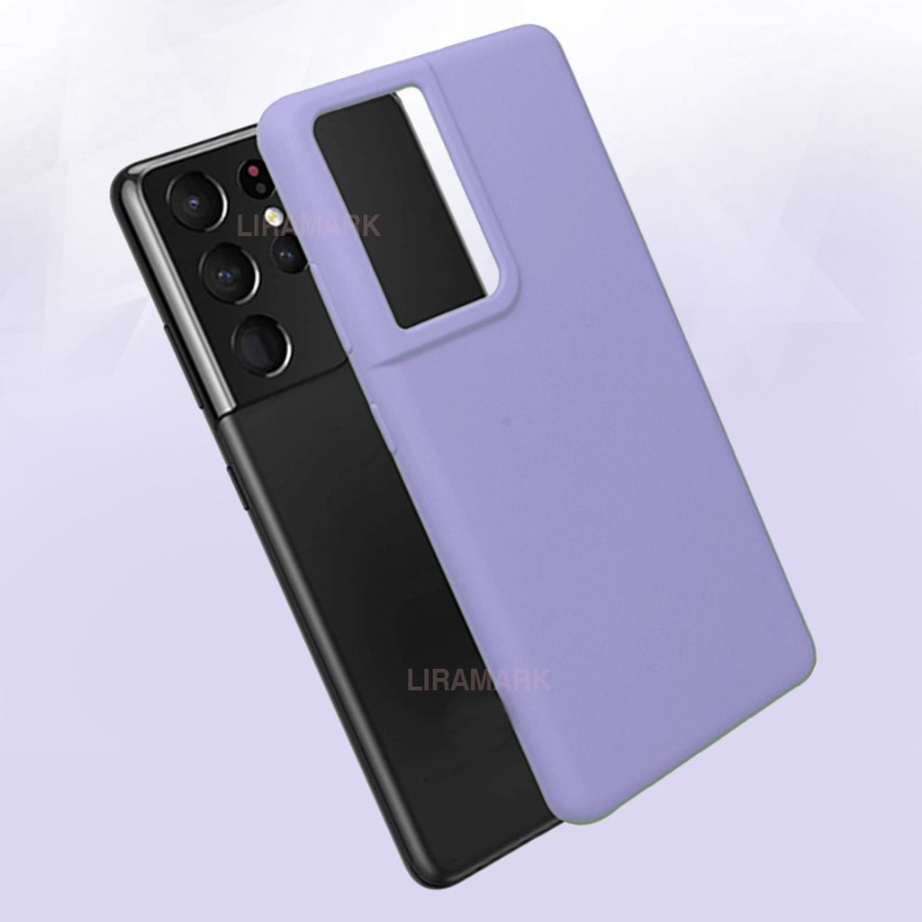 LIRAMARK Liquid Silicone Soft Back Cover Case for Samsung Galaxy S21 Ultra
