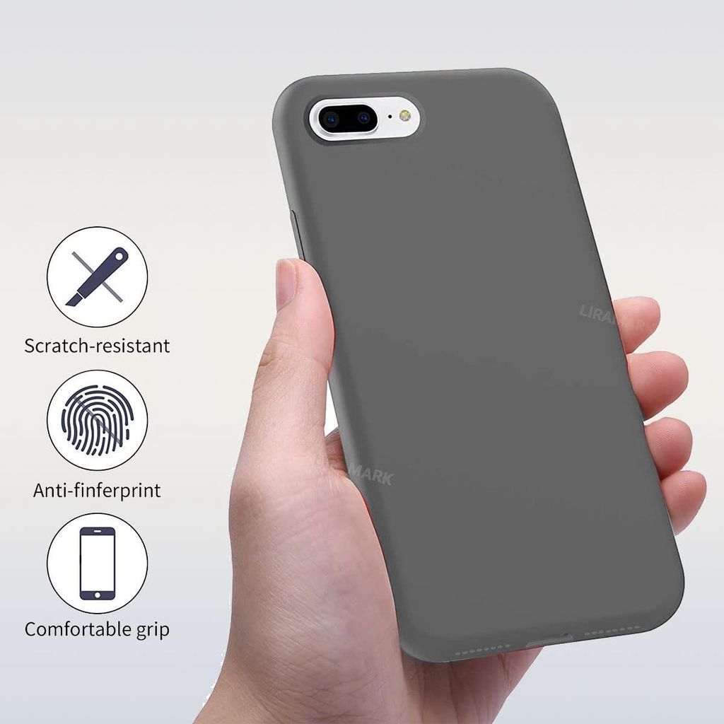 LIRAMARK Liquid Silicone Soft Back Cover Case for Apple iPhone 7 Plus / 8 Plus