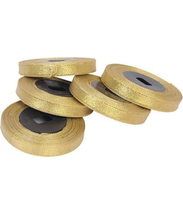 100 MTS Tissue Satan Ribbon Golden 12 mm (1/2 inch) for Gift Wrapping, Suits & Dreses, Craft,Decoration etc