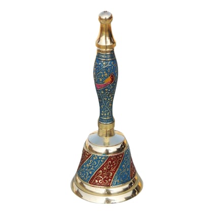 Brass Bell No. 1 Blue Colour, Height : 6.5 Inch (ZMAS166 A)