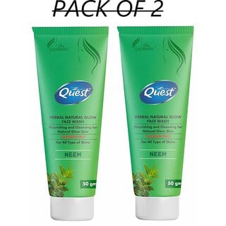 Quest Herbal Natural Glow Neem Face Wash (pack of 2)50gm Quest Herbal Natural Glow Neem Face Wash (pack of 2)50gm