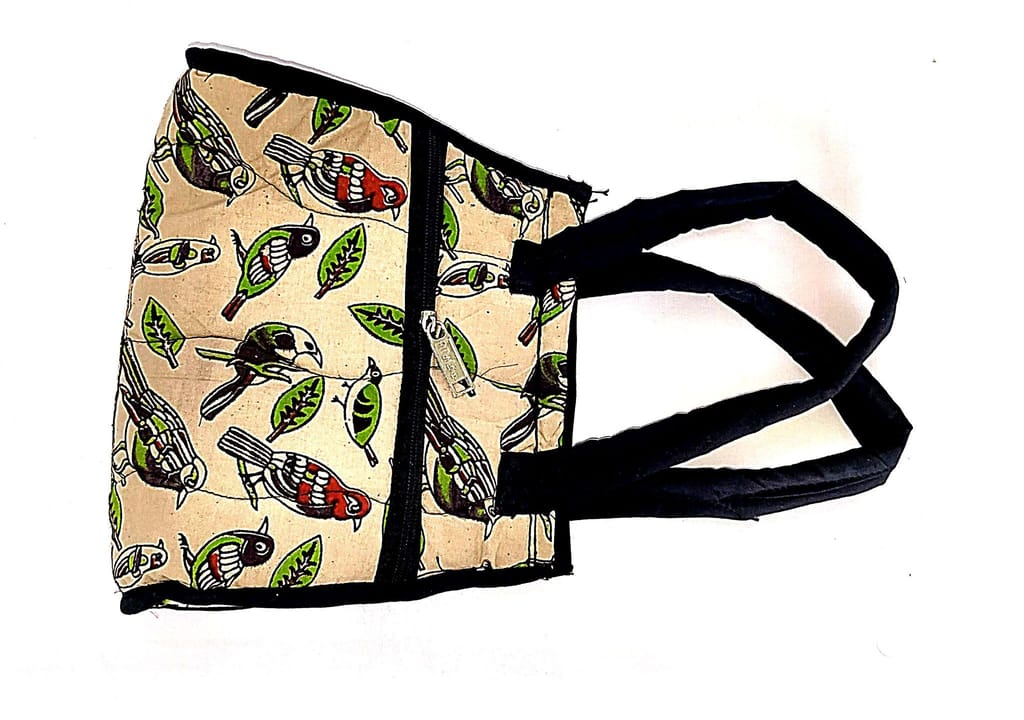 **Birds of Paradise kalankari Handbag**