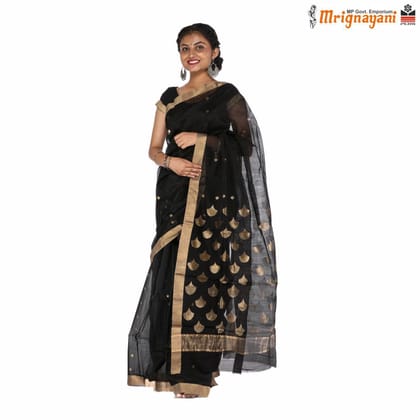 HANDLOOM CHANDERI SILK SAREE WITH BLOUSE (SKU - 1SC101251121 SAREE-1047)