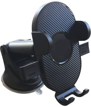 THRIFTKART Dashboard & Windshield Double Clamp Car Mobile Holder - Black