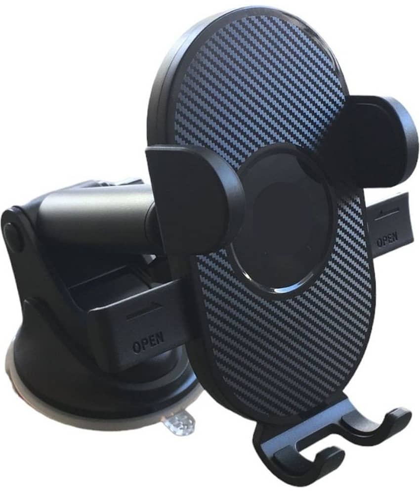 THRIFTKART Dashboard & Windshield Double Clamp Car Mobile Holder - Black