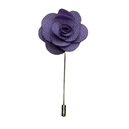 VOICI France Men's Camellia Flower Lapel Pin Handmade Boutonniere Stick Brooch for Suit tuxedo light purple color Free size- Purple flower