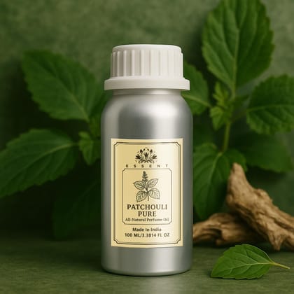 Essent Patchouli Pure Unisex Roll-On Attar 3.38 fl. oz. (100 ml) | Long-Lasting Natural Fragrance | Alcohol-Free Perfume Oil