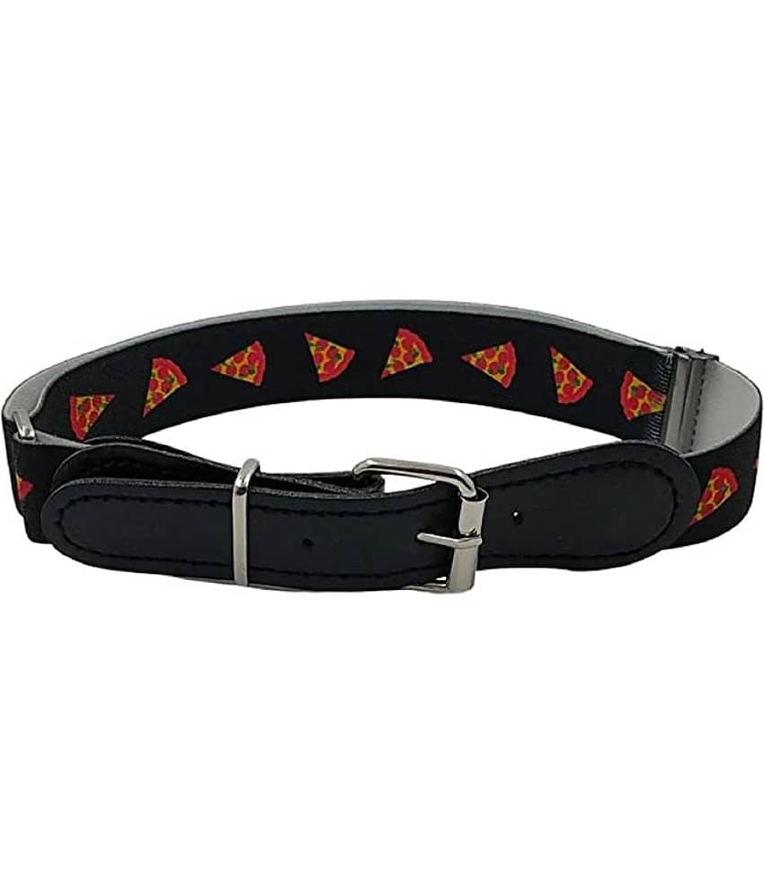 Zacharias Boy's Stretchable Printed Belt for kids (Black_1-6 Years)