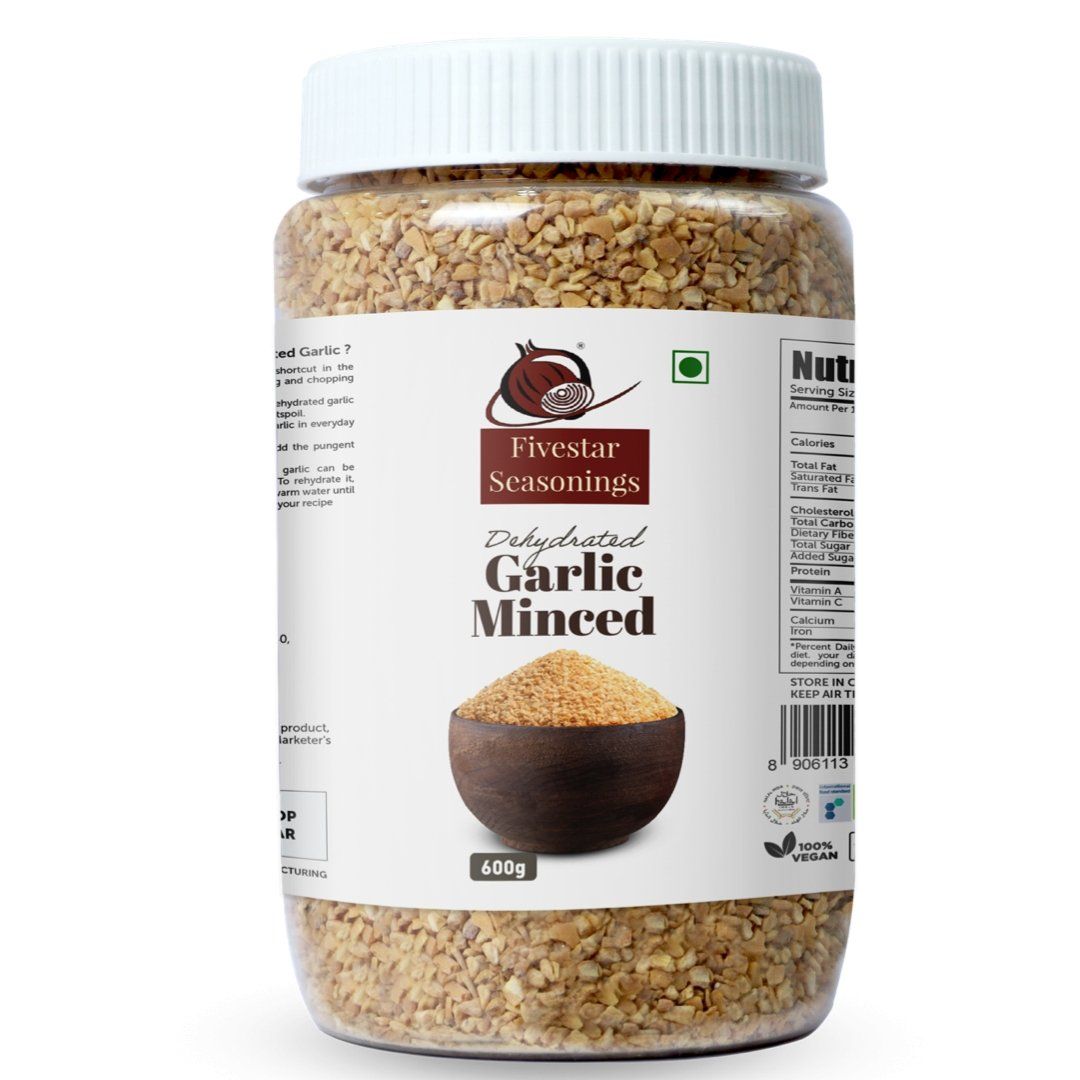 Fivestar Seasoning Dehydrated Garlic Minced 600g 100% Natural, Rich In Iron, Easy To Cook, 0% Trans-Fat