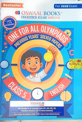 Oswaal One For All Olympiads Previous year Solved Paper English Class 5 Exam 13 August 2026