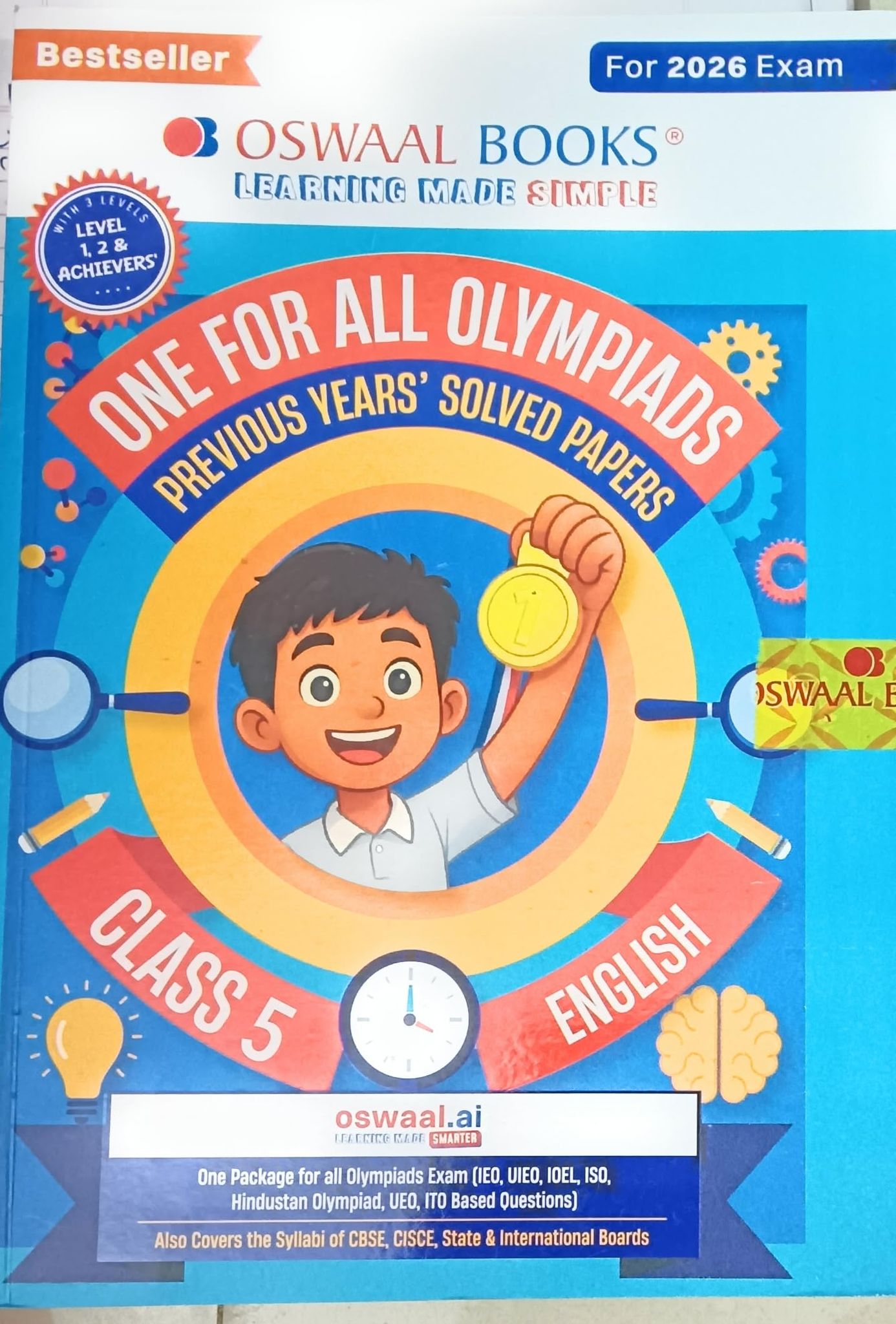 Oswaal One For All Olympiads Previous year Solved Paper English Class 5 Exam 13 August 2026