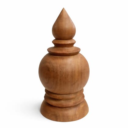 Unpolished Wooden Temple Kalash for Top – 3 Inch Width × 6 Inch Height – Big Size – Handcrafted Pooja Mandir Kalash for Home – Mandir Kalash Top – कलश