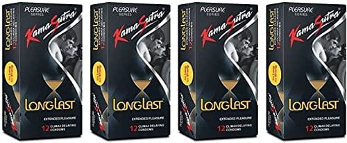 Kamasutra LongLast Climax Delaying Condoms 12S Pack of 4 Condom (Set of 4, 48S)