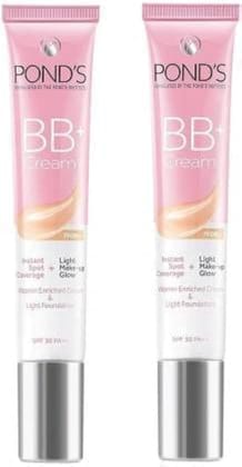 POND's Bb+ Cream For All Skin Types Ivory Vitamin Enriched Cream For All Skin Types & Lightweight Matte Foundation (2 X 18G) Foundation (Pink, 36G), Pack Of 1 POND's Bb+ Cream For All Skin Types Ivory Vitamin Enriched Cream For All Skin Types & Lightweig