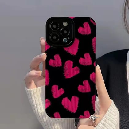 Love Hearts iPhone Textured Silicone Case-iPhone 12 Pro