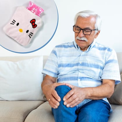 White Small Hot Water Bag – Pain Relief for Neck, Shoulder, Hand & Feet, Menstrual Cramps Warmer