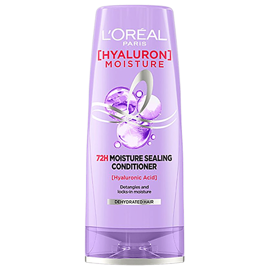 Loreal Paris Hyaluron Moisture 72H Moisture Sealing Conditioner, With Hyaluronic Acid, For Dry & Dehydrated Hair, Adds Shine & Bounce, 180 Ml