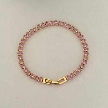 Aura Pink Tennis Bracelet-Pink