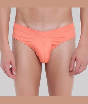 BASIICS By La Intimo Pack of 1 Polyester Briefs For Men's ( Orange )