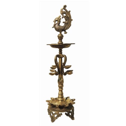 Brass Showpiece Hen [Murga] Deepak Statue (BSMAS905 A)